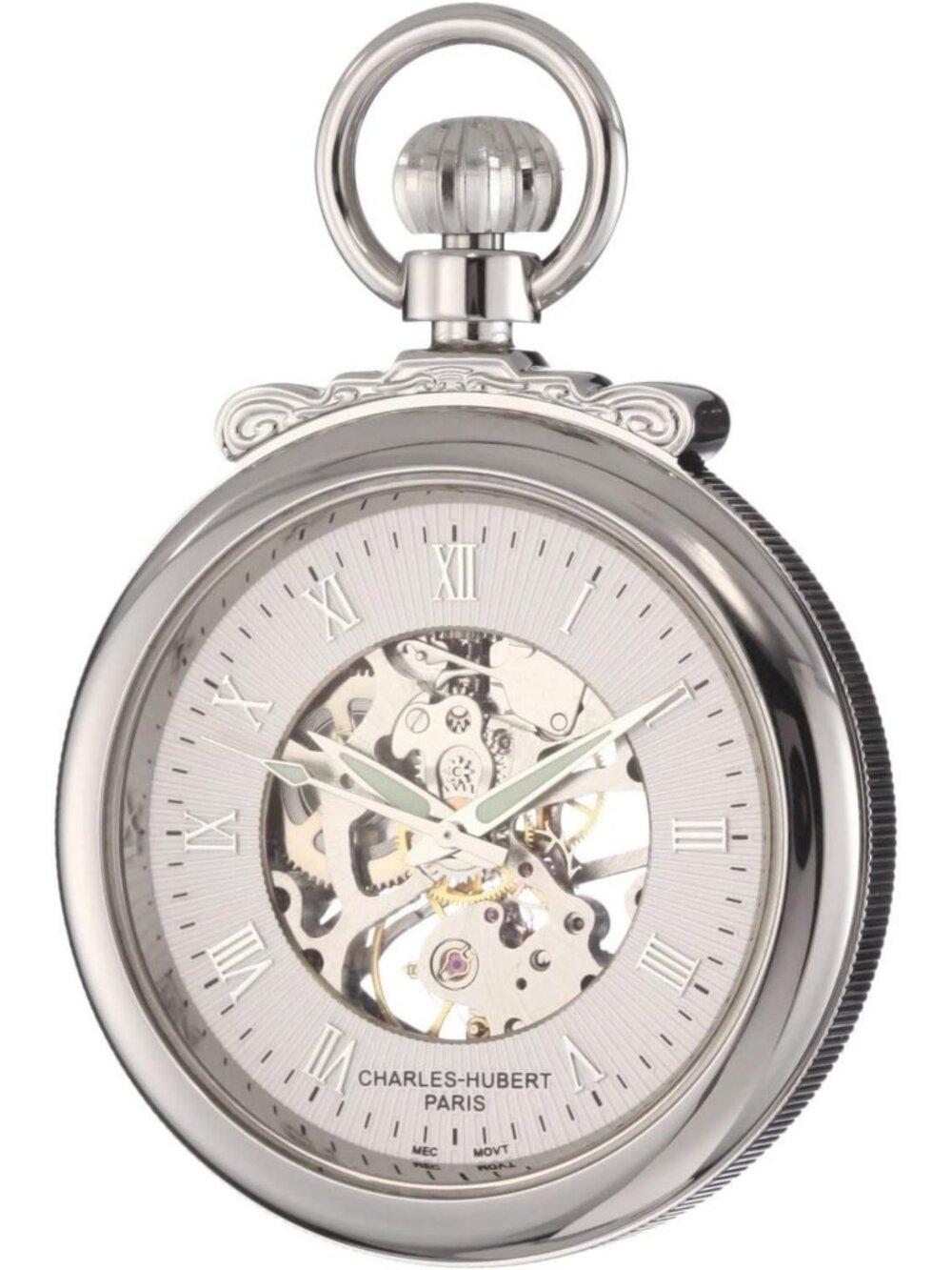 Classic Open Face Mechanical Pocket Watch - Vintage Style, Elegant Design
